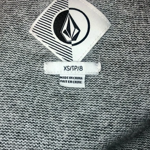 Women’s Volcom Heather-Gray Zip-Up Hoodie w/ a Raised Neck - Picture 4 of 16